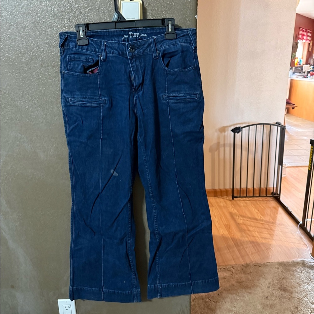 Cowgirl Tuff “Just Tuff” Dark Blue wide Leg Trousers